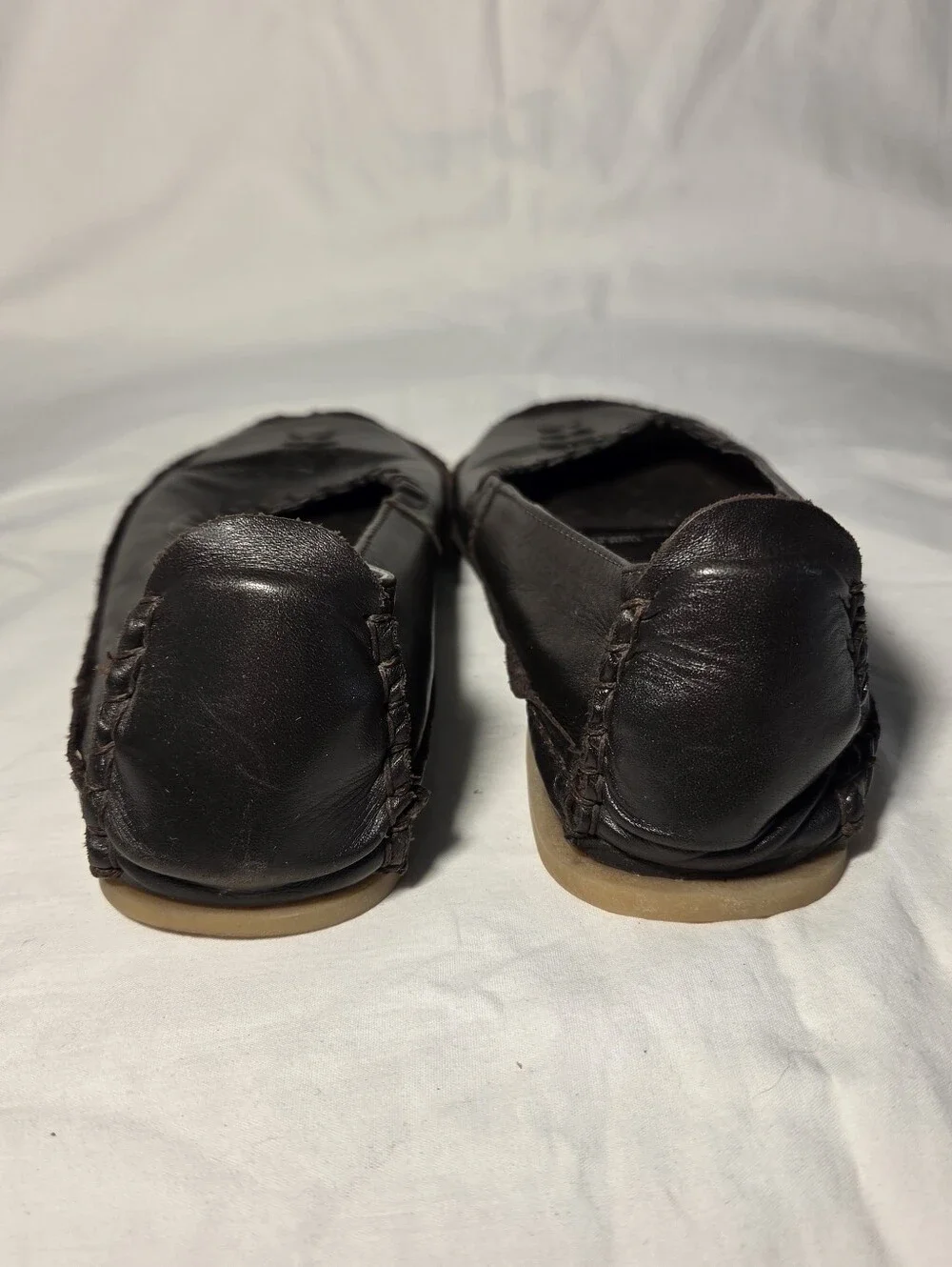 Soul of Africa Dark Brown Leather Square Toe Flats Euro 40